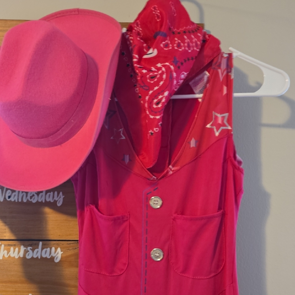 Barbie Hot Pink Western Ensemble with Hat and Scarf